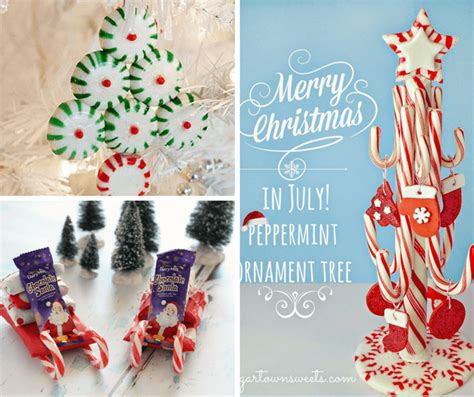 A roundup of 21 peppermint candy crafts for Christmas