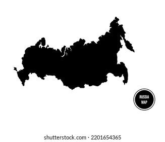 Silhouette Russia Map On White Background Stock Vector (Royalty Free ...