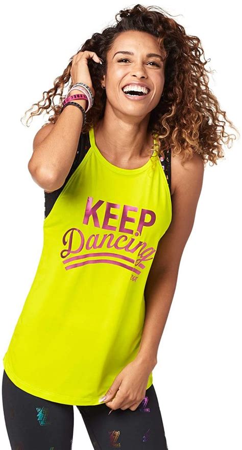 Zumba Loose Graphic Print Dance Fitness Tank Activewear Workout Tops for Women – BigaMart