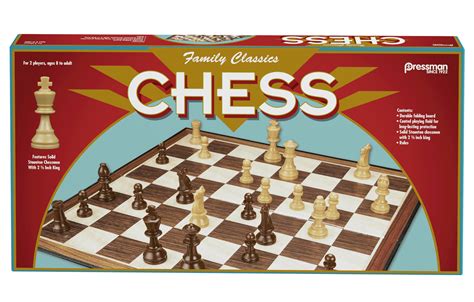 Pressman Family Classics Chess Game – Includes Folding Board and Full Size Chess Pieces – BrickSeek