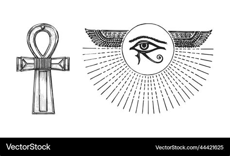 Eye of horus and the ankh Royalty Free Vector Image