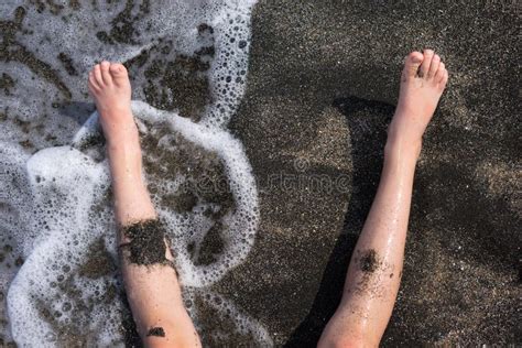 Children`s Feet on the Sand. Stock Image - Image of human, feet: 155778881