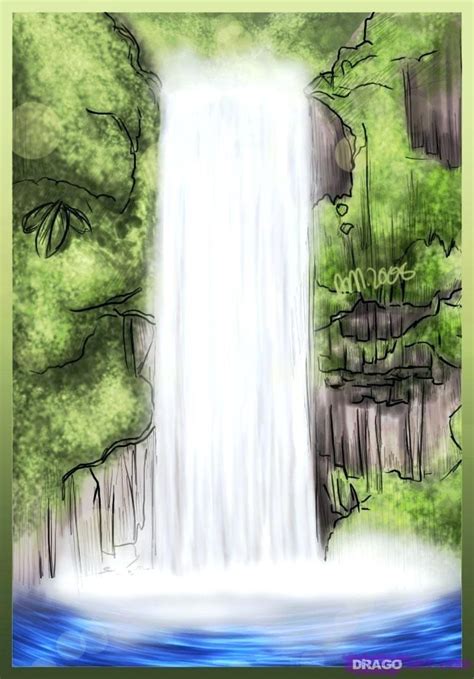 Waterfall Pencil Drawing at GetDrawings | Free download