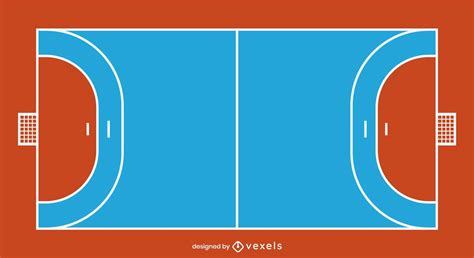 Flat Handball Court Design Vector Download