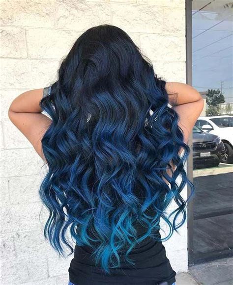 Black to Navy Blue to Light Blue Ombre Hair #ombrehair #bluehair # ...