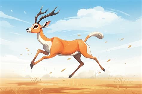 Premium AI Image | Gazelle running full tilt on savanna