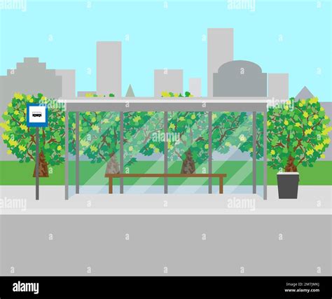 bus stop, front view. Vector illustration. Eps 10 Stock Vector Image & Art - Alamy