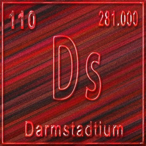 Premium Photo | Darmstadtium chemical element, sign with atomic number and atomic weight ...