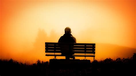 man sitting on a bench taken on sunset #pension third age #enjoy #rest ...