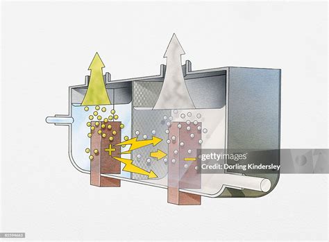 Illustration Of Chloralkali Process Where Electrolysis Separates Chloride And Hydroxide From ...