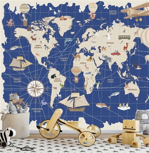 Kids World Map Wallpaper Mural | Images and Photos finder