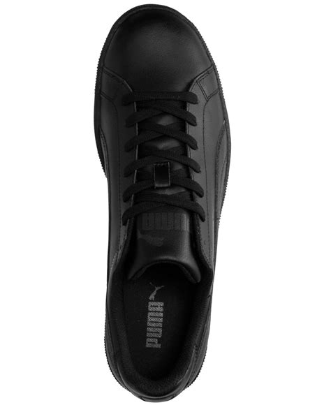 PUMA Men'S Smash Leather Casual Sneakers From Finish Line in Black for Men - Lyst