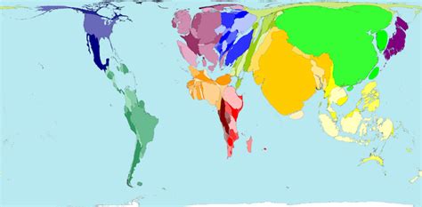 Proportionally Accurate World Map - Blank Map