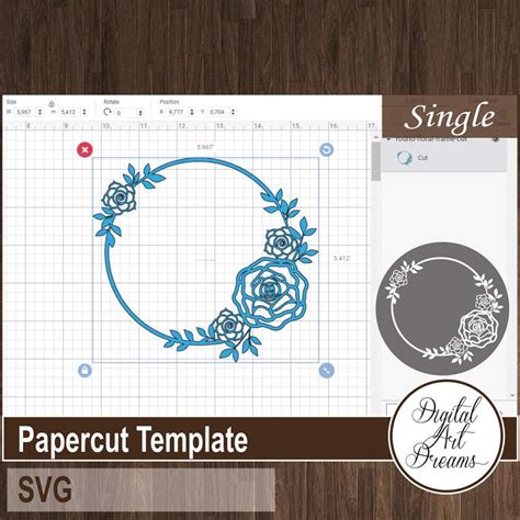 Round floral frame SVG file Floral paper cut SVG for | Etsy