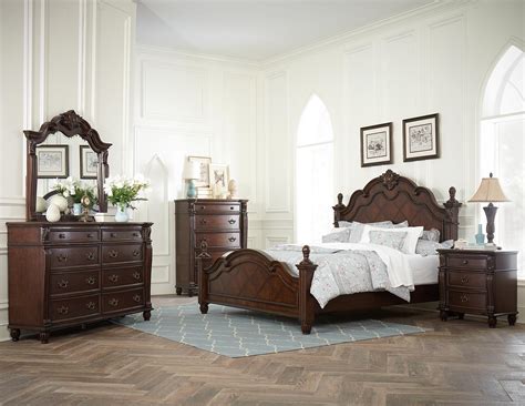 Homelegance Hadley Row Bedroom Set - Cherry 1802-Bed-Set at Homelement.com