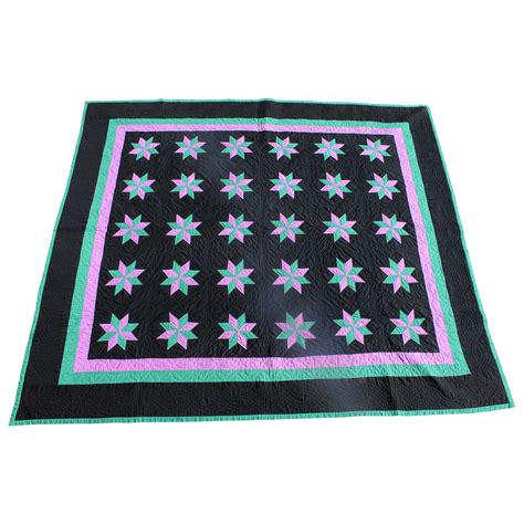 Amish Quilt Holmes County Ohio, Eight Point Stars For Sale at 1stDibs ...