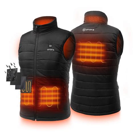 ORORO Men's Small Black 7.4-Volt Lithium-Ion Lightweight Heated Vest with (1) 5.2 Ah Battery and ...