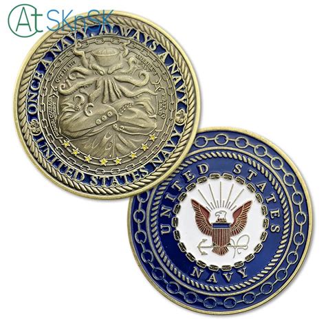 New 1/3/5/10pcs/lot United States Navy Challenge Coin Octopus Coins Collectibles Once A Navy ...