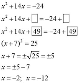 Completing the Square Examples - MathBitsNotebook(A1)