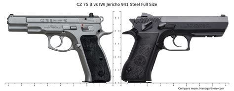 CZ 75 B vs IWI Jericho 941 Steel Full Size size comparison | Handgun Hero