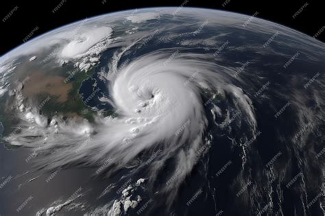 Premium AI Image | a satellite view of a hurricane