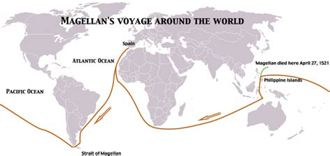 Map Of Ferdinand Magellan Route