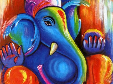 Lord Ganesh Painting Art Wallpaper - keywords HERE