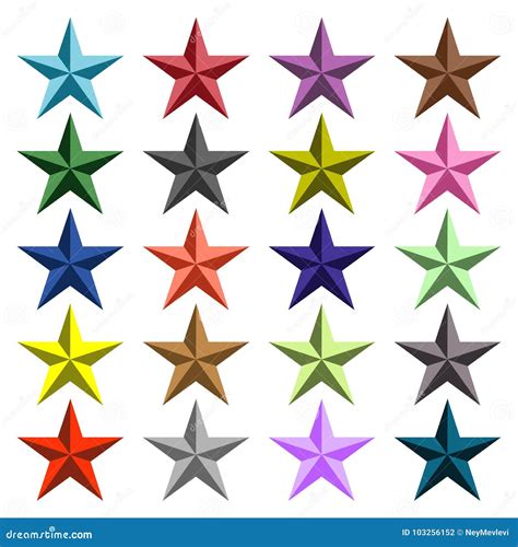 Stars all colors stock vector. Illustration of gold - 103256152