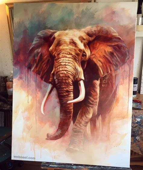 30 Beautiful and Hyper-Realistic Acrylic Paintings for your inspiration | Elephant painting ...