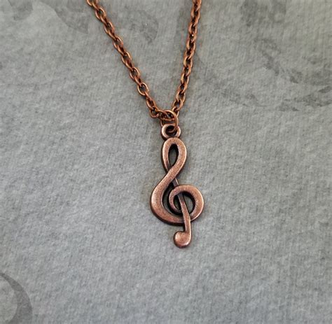 Treble Clef Necklace Treble Clef Charm Necklace Musical Note | Etsy