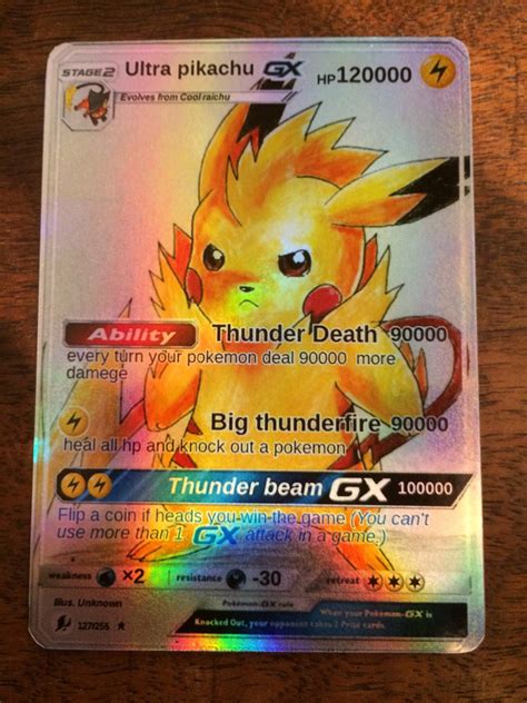 Pikachu gx pokemon luxury card orica custom card gold rare