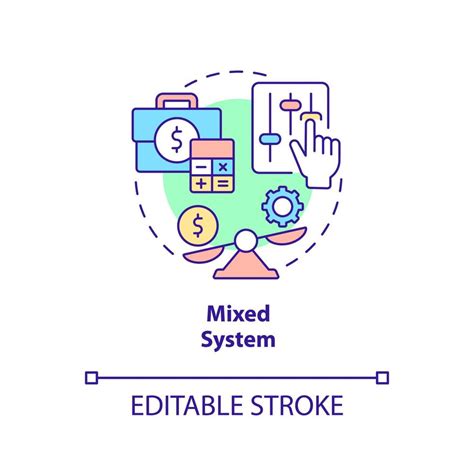 Mixed system concept icon. Public and private sectors. Economic systems ...