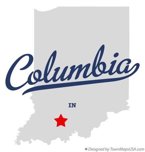 Map of Columbia, Dubois County, IN, Indiana