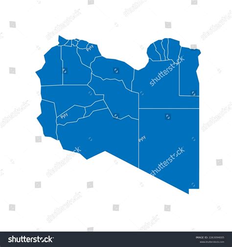 Libya Political Map Administrative Divisions Districts Stock Vector ...