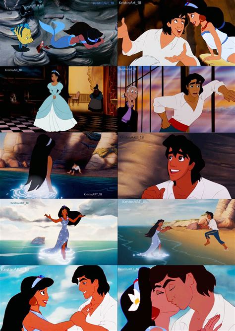 Disney Crossover - Jasmine and Aladdin as Ariel and Eric | Disney princess art, Disney aladdin ...
