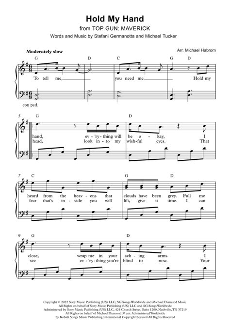 Hold My Hand (arr. Michael Habrom) por Lady Gaga Partituras para Piano Fácil en Sheet Music Direct