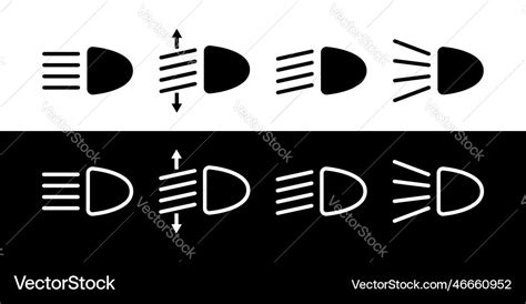 Headlight icons car headlights on dashboard light Vector Image