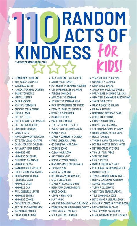 110 Random Acts of Kindness for Kids - The Soccer Mom Blog