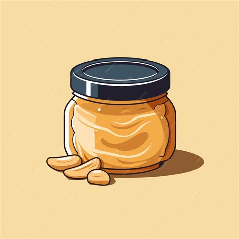 Premium Vector | A jar of peanut butter on a yellow background