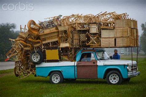 Pickup truck overloaded with wicker furniture. Pickers Paradise ...