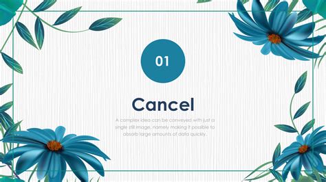 Daisy Flower Powerpoint Templates - Blue, Border & Frames, Flowers Backgrounds