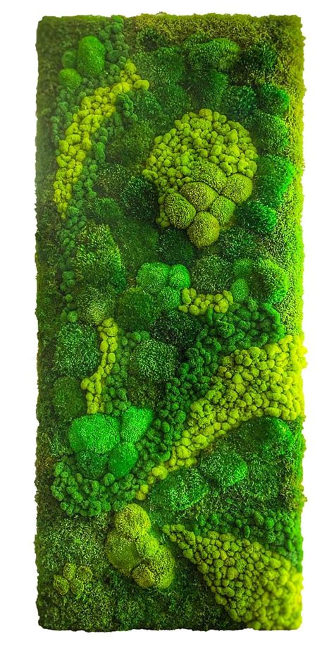 an art piece made out of moss and leaves