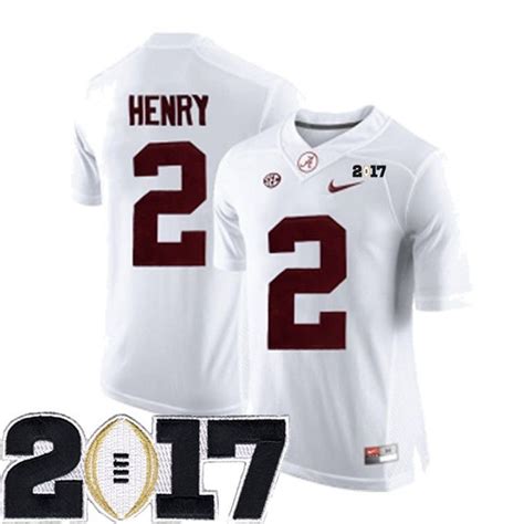 Male Alabama Crimson Tide #2 Derrick Henry White College Football Jersey - Bluefink