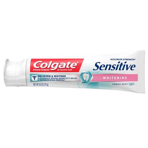 Colgate Sensitive Toothpaste, Whitening – Fresh Mint Gel Formula 6 ...