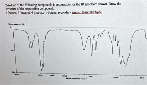 SOLVED: One of the following compounds is responsible for the IR ...