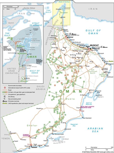 Oman country map | Gulf States Newsletter