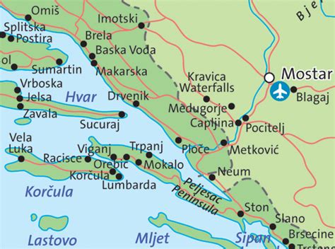 Map - Southern Dalmatia | Croatian Villas