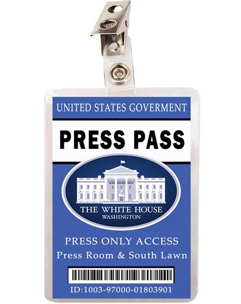 White House Press Pass ID Badge