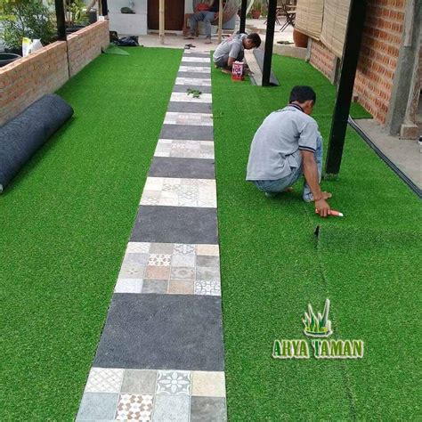 Desain Taman Dengan Rumput Sintetis