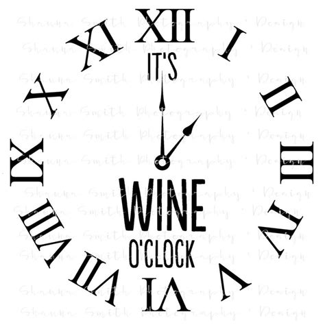 Wine Glass SVG Wine O'clock SVG Files for Silhouette - Etsy